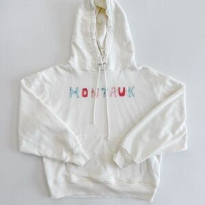 Frankie’s Bikinis Montauk Cream Hoodie with Patchwork